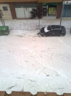 Impresionante granizada en Arnedo